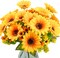 4PCS Summer Floral Arrangement Sunflowers Artificial Flowers, Fake Silk Flowers with 7 Stems for Indoor/Outdoor Home Centerpieces, Wedding Bouquet, Office DIY Décor (Orange Yellow)